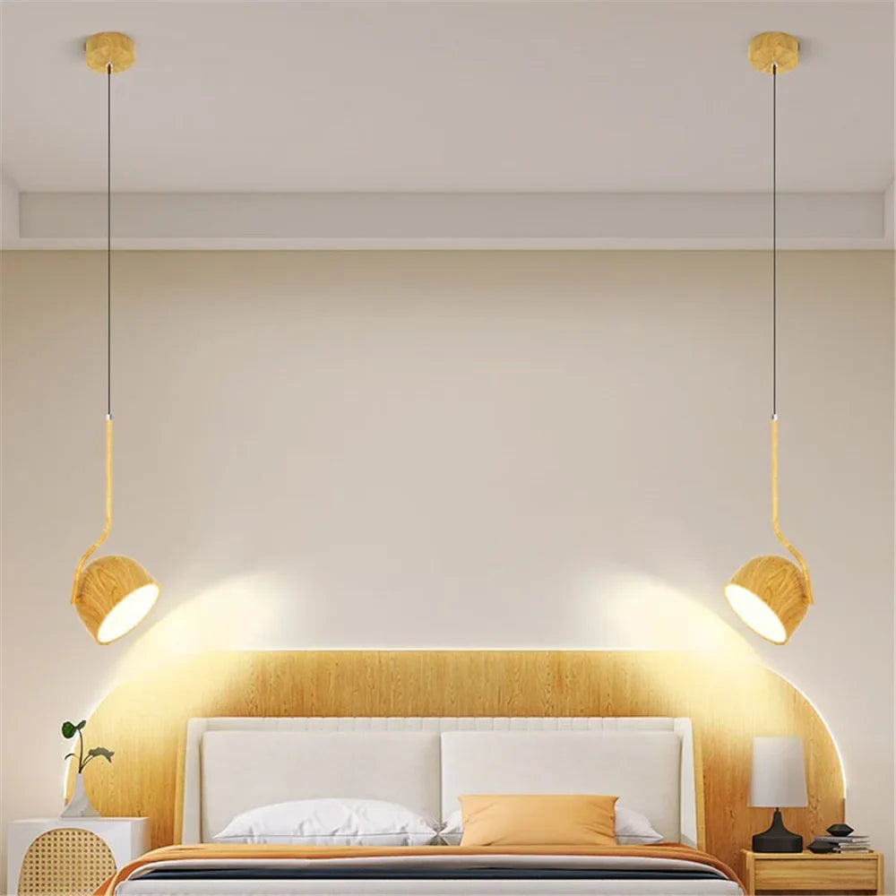 Wooden led pendant light Nordic style angle adjustable minimalist - view 4