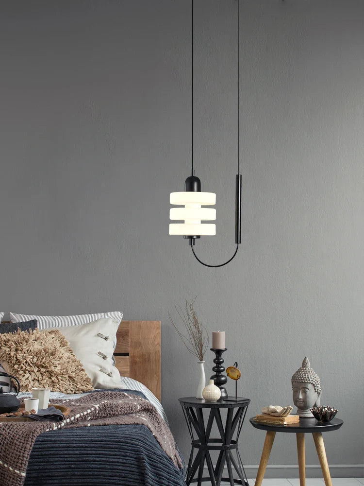 Chandelier in black and white glass elegant modern design - view 4