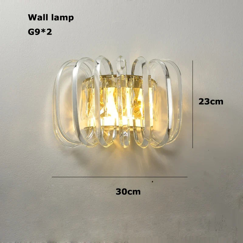Trendy dimmable chandelier for modern interior lighting 2024 - Warm light / wall lamp / Gold frame