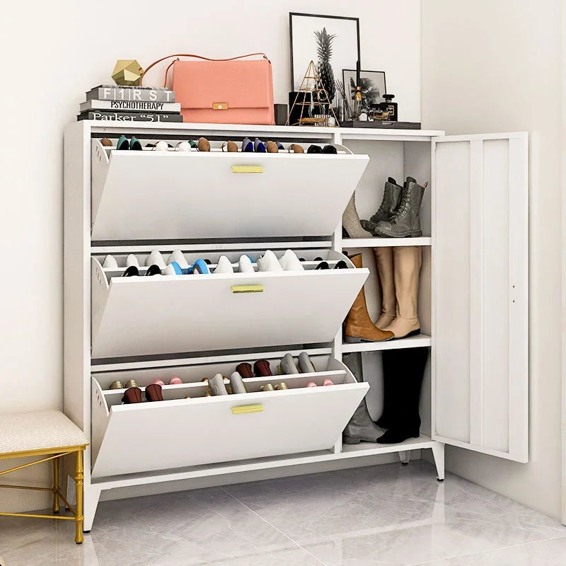 Open shoe cabinet for aesthetic and practical storage