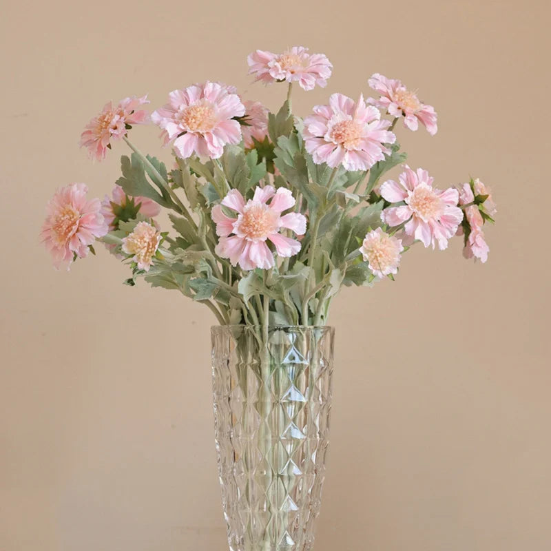 Artificial floccing wheels chrysanthemum floral silk decoration - view 2