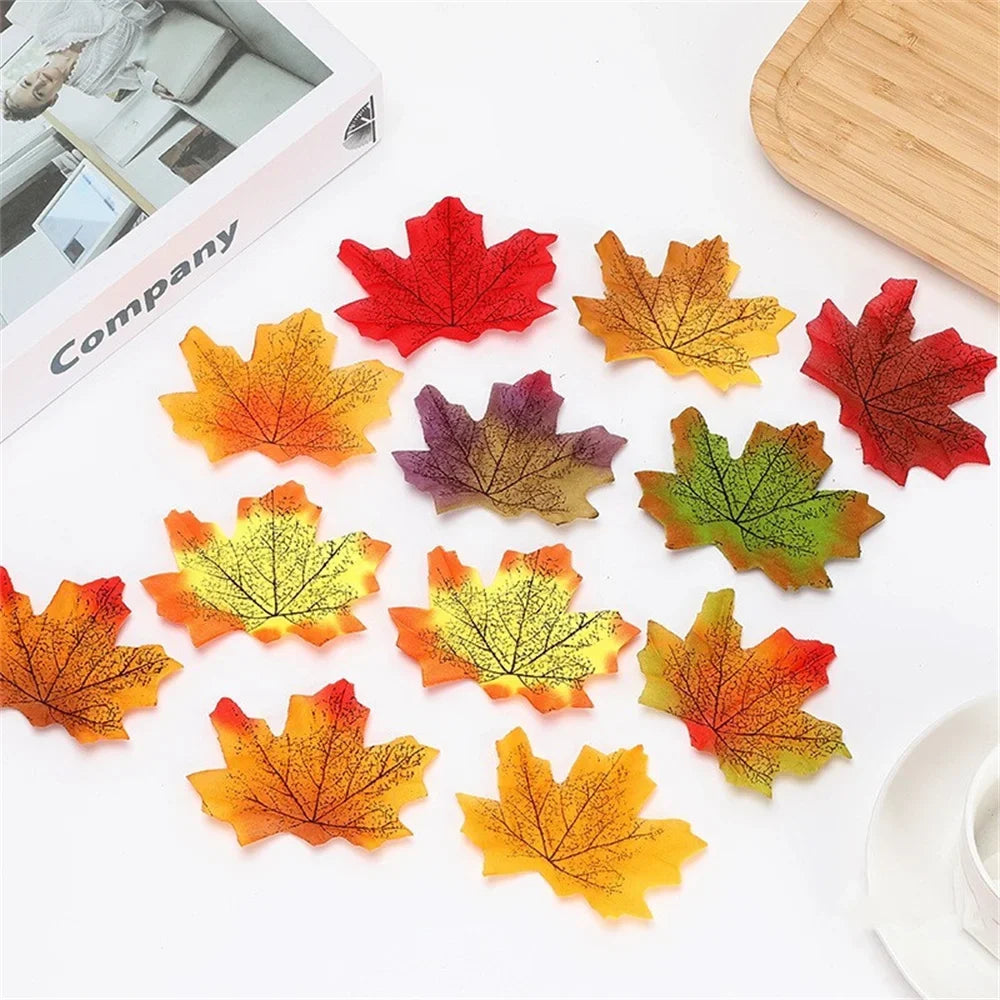 Set of 50 maple leaf decorations for parties and events - view 2