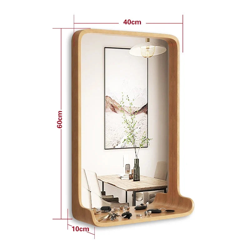Solid wood mirror with led lighting and wall mounting - 40 60CM 1