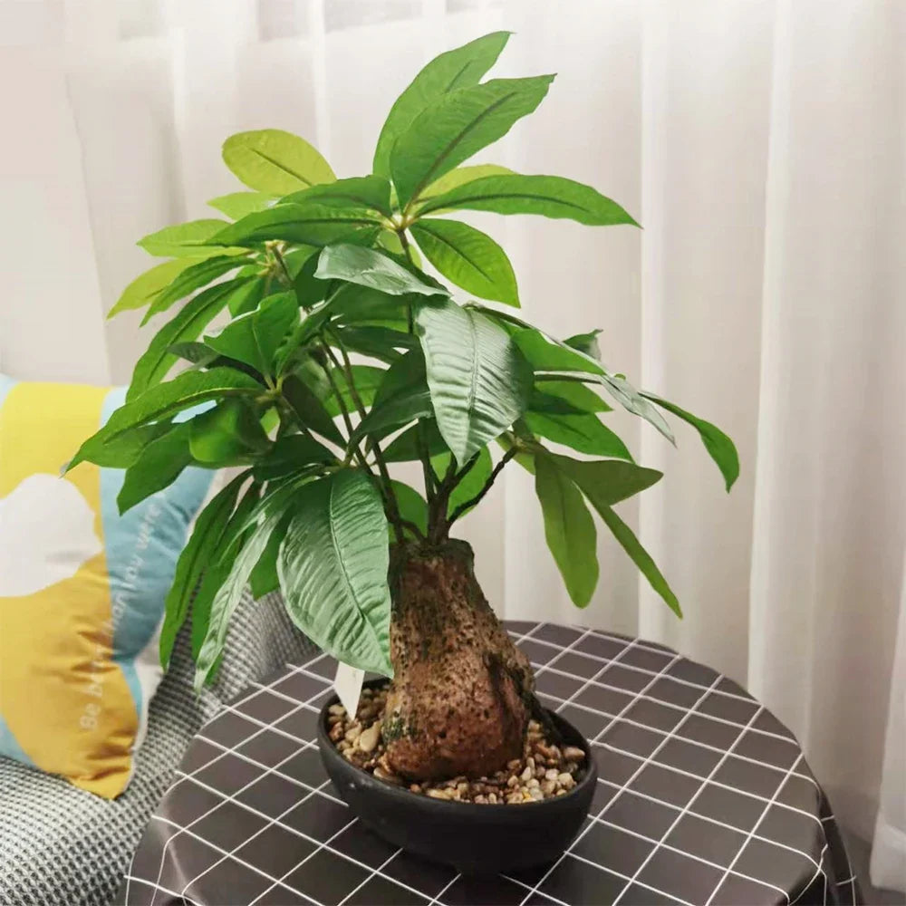 Artificial tree monstera pot fake tropical plants interior decoration - view 3