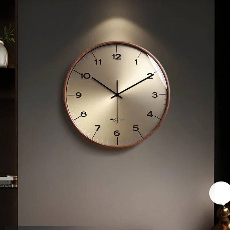 Modern wall clock in solid wood for interior decoration - view 7