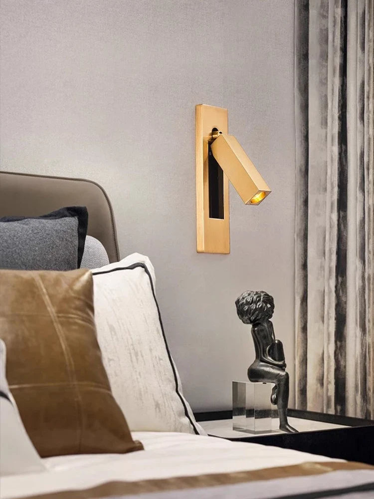 Rotatable Brass and Black LED Reading Wall Sconce - view 5