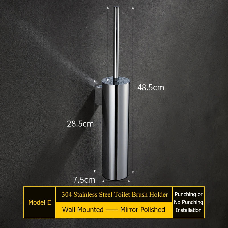 Stainless steel wall brush holder for bathroom - Montage mural E