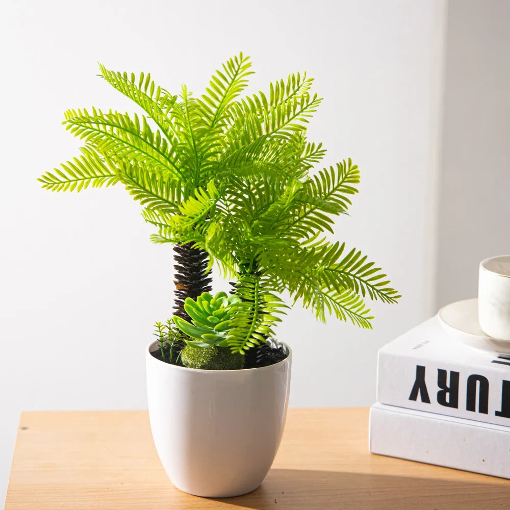 Fake palm large artificial plant in decorative pot - view 3