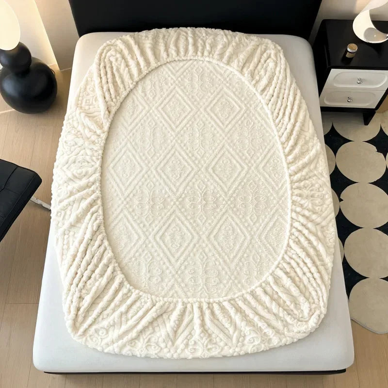 Plush Mattress Cover For Bed,stretch Soft Material Fitted Sheet, Keep Warm,dust Protector,machine Washable 90X200,180X200 - view 2