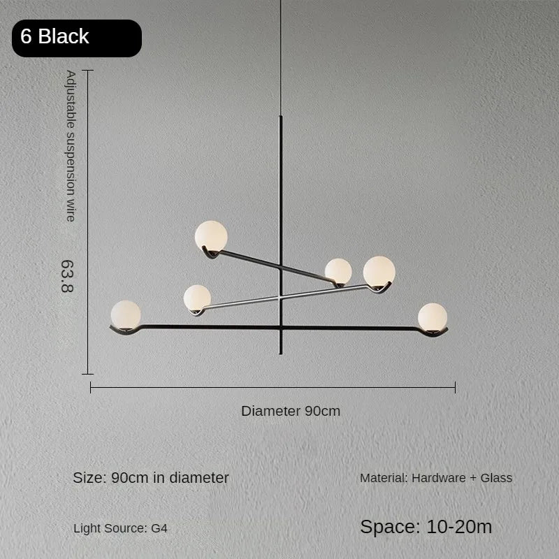 Postmodern minimalist pendant light for elegant interior decoration - A3 / 3 modifiables