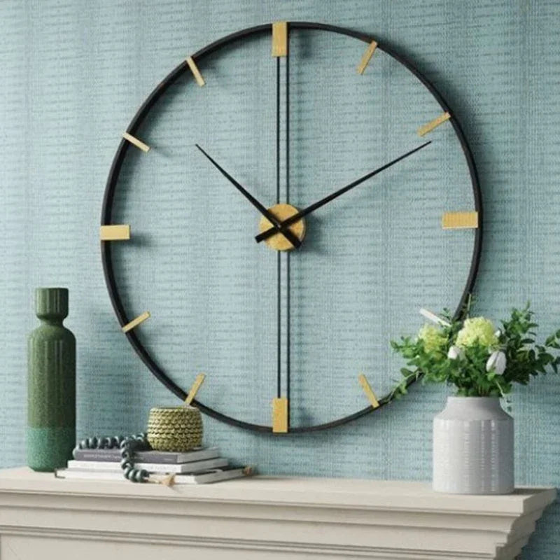 Nordic metal wall clock silent design for modern decoration - view 2