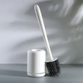 Toilet brush cleaning tool with wall support and storage - Brosse TPR blanche