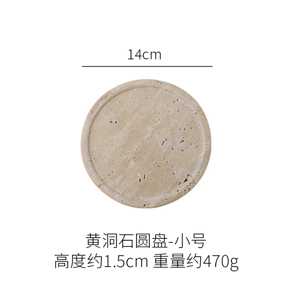 Minimalist marble tray for candles and jewelry - D-D14 CM