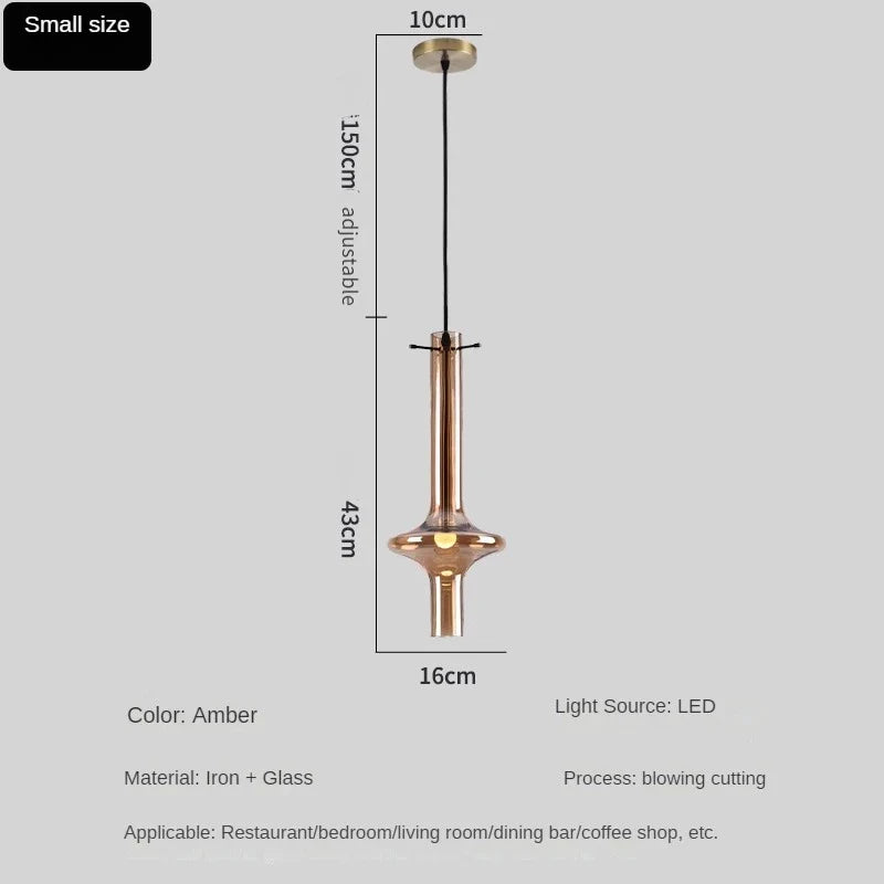 Glass light fixture with bamboo seal artistic design for various spaces - Transparent-43cm / Warm White