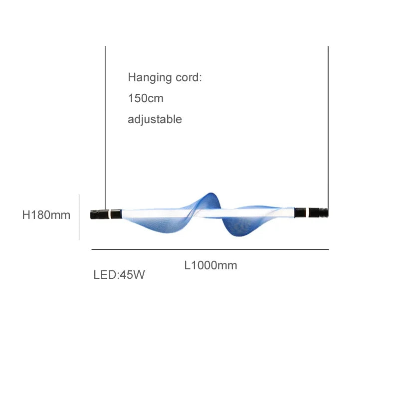 Chandelier design led acrylic trend modern lighting 2024 - Blue 1
