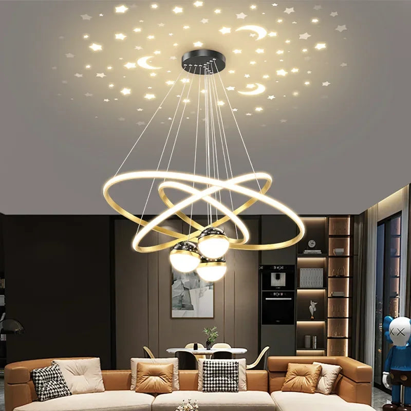 Chandelier led modern starry sky for interior decoration - view 4