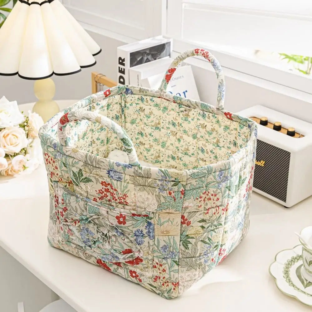 Fabric storage basket washable pastoral style stackable multi-purpose