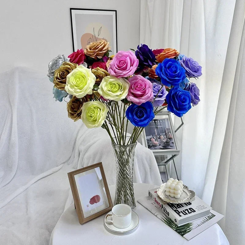 Artificial silk rose branches for elegant decoration - view 2