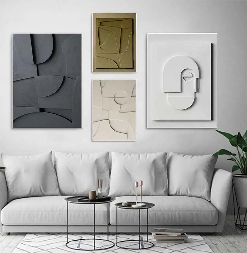 Abstract geometric painting effect 3d Nordic wall decoration