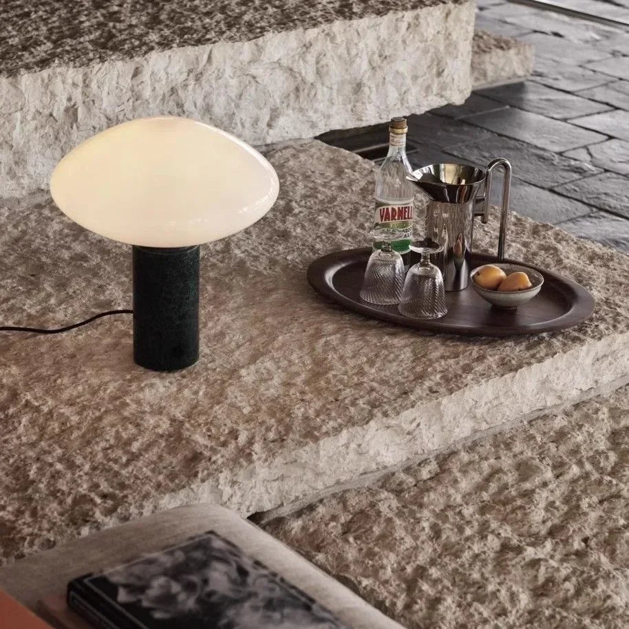 Marble table lamp with Danish design glass ball - view 5