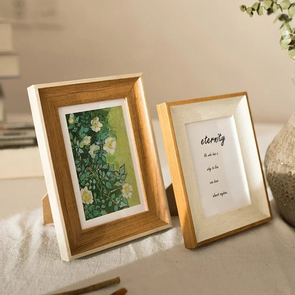 Resin photo frame with decorative wooden support - view 4