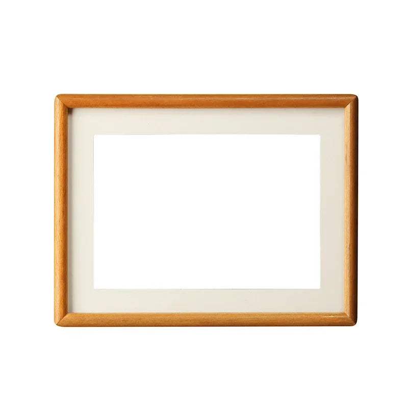 Solid Wood Round Corner Picture Frame, Walnut and Golden Sandalwood, Minimalist Design, Tabletop, Home decor - view 4
