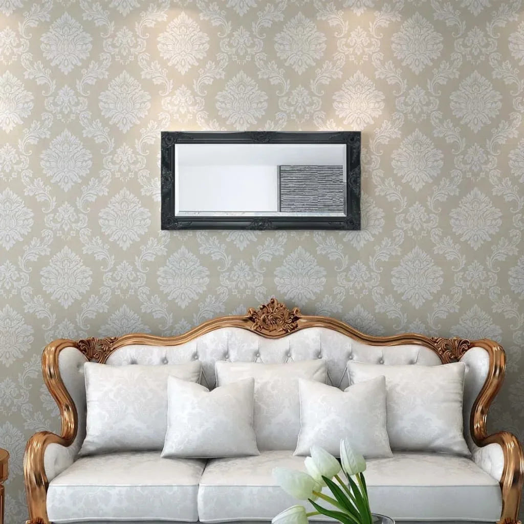 Baroque Wall Mirror, 50 cm Black, Interior Decoration Wall Decoration Living Room Decoration - view 2