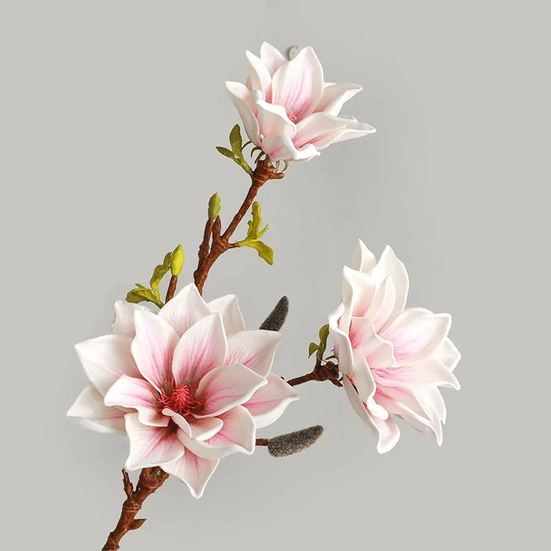 Large branch of artificial magnolia for autumn decoration