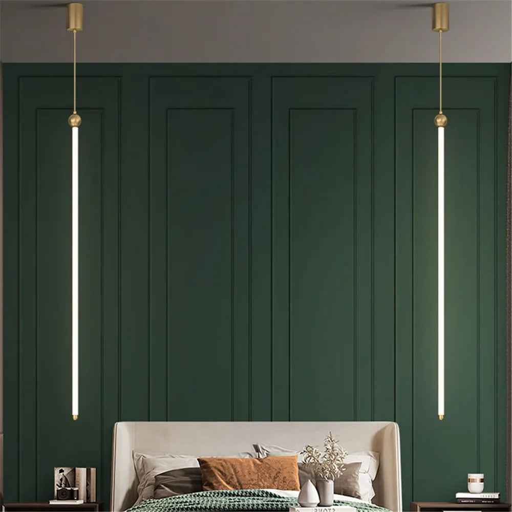 Minimalist Nordic pendant light in light tube for elegant interior - view 3