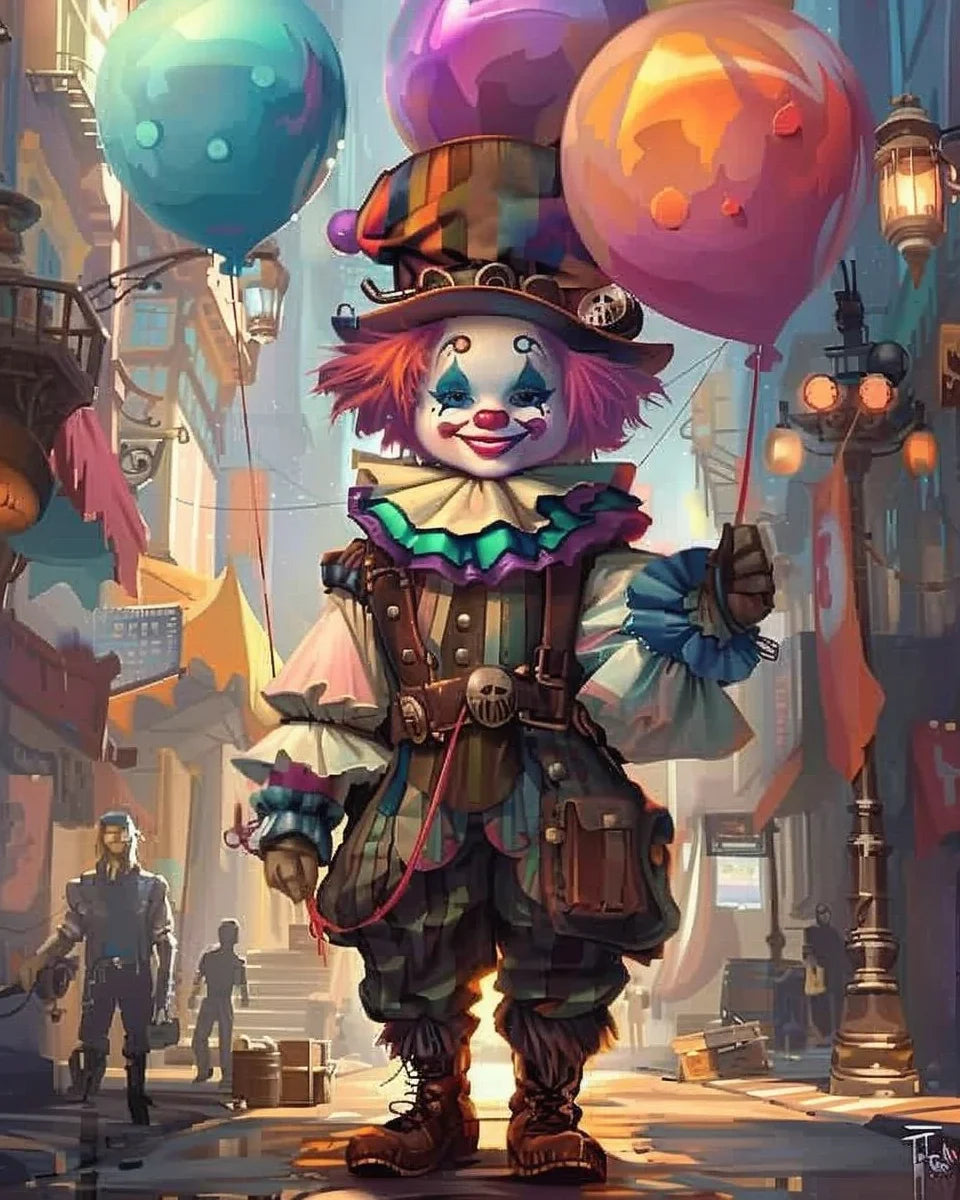 Acrylic painting kit by numbers clown funny gift home decoration - H6462 / No Frame 60x75cm