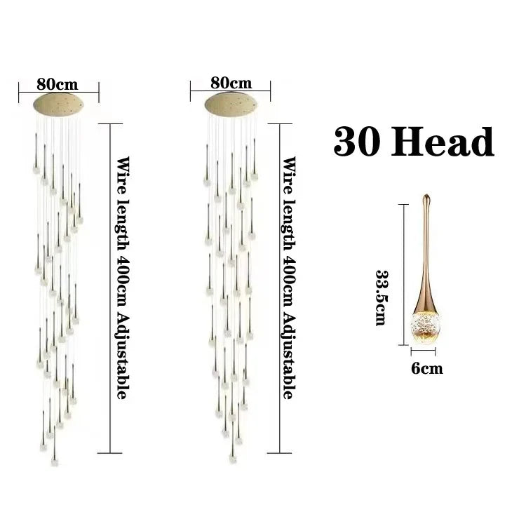 Luxury crystal bubble chandelier for modern decoration - 30 Heads / 6000K Cold White