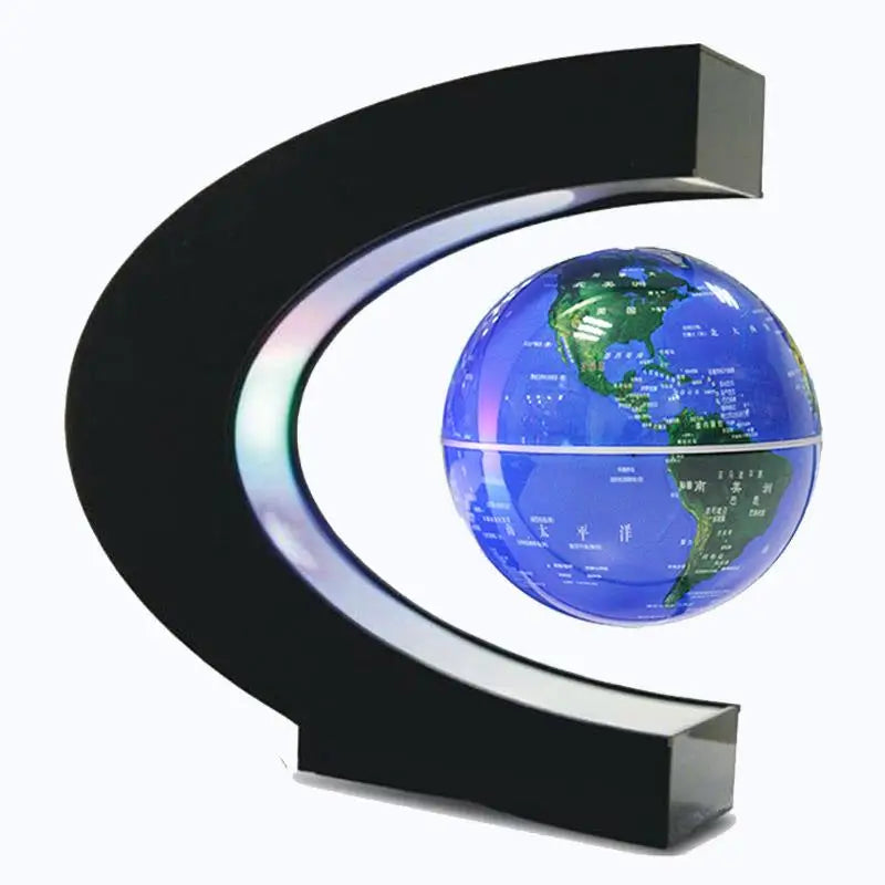 Magnetic levitation floating globe decorative lamp original gift - Blue EU Plug