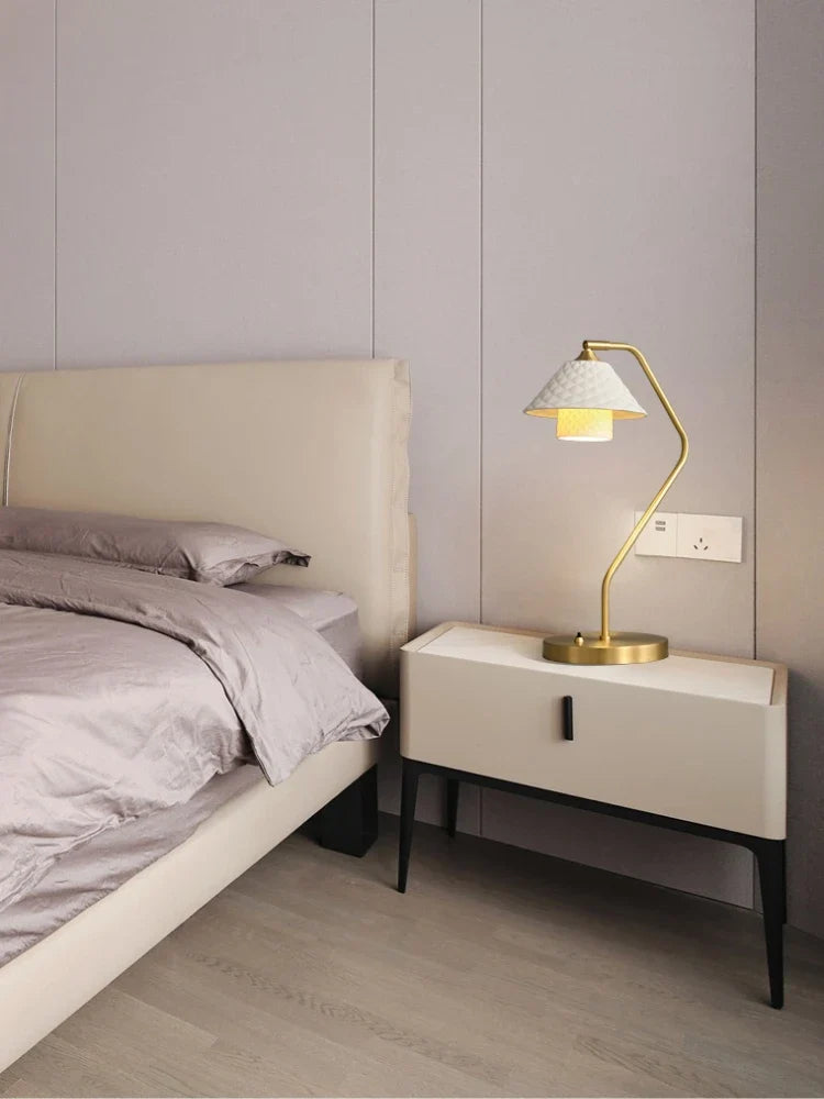 Ceramic and copper desk lamp modern design adjustable angle - view 3
