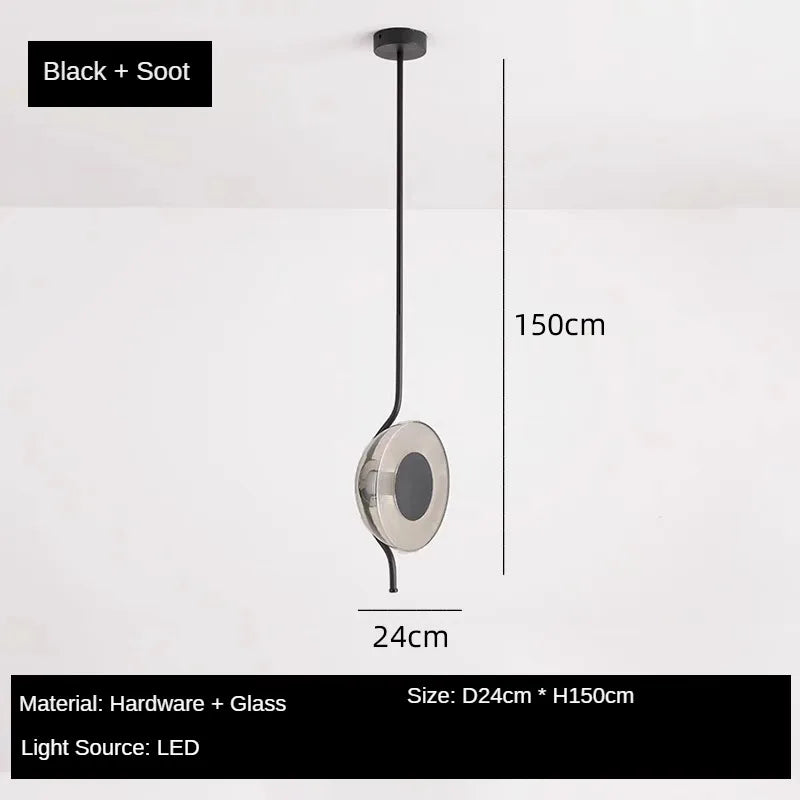 Glass chandelier modern design for minimalist interior decoration - Black / Warm White