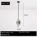 Glass chandelier modern design for minimalist interior decoration - Black / Warm White