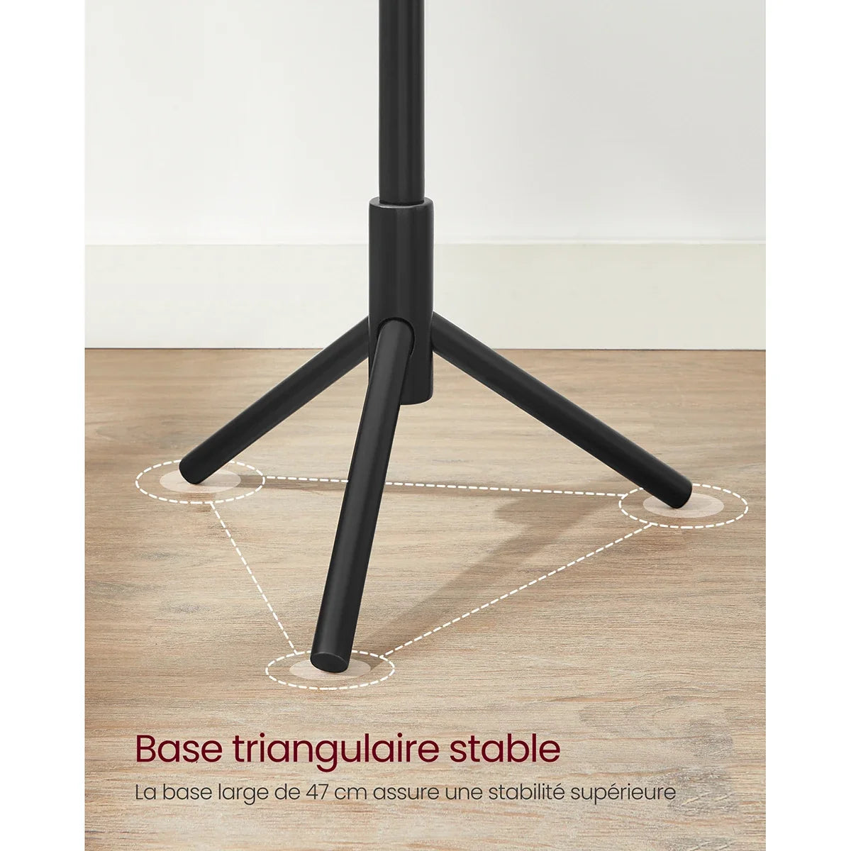 Black and Khaki Tree-Shaped Coat Rack with 8 Hooks and 3 Heights - view 3