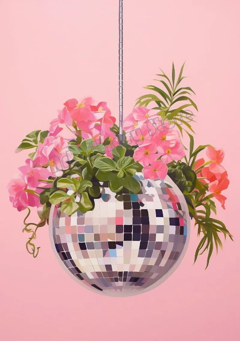 Retro Abstract Disco Ball Wall Art Poster, 70s Vibe - 20X30cm Unframed / 6