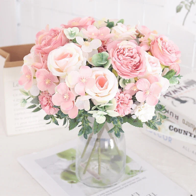 Artificial flowers silk peony hortensia decoration wedding bouquet - view 2