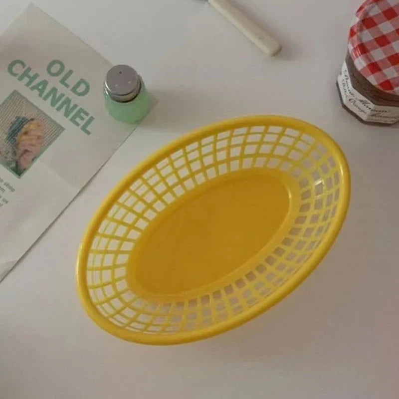 Plastic oval basket for food and decorative storage - 07