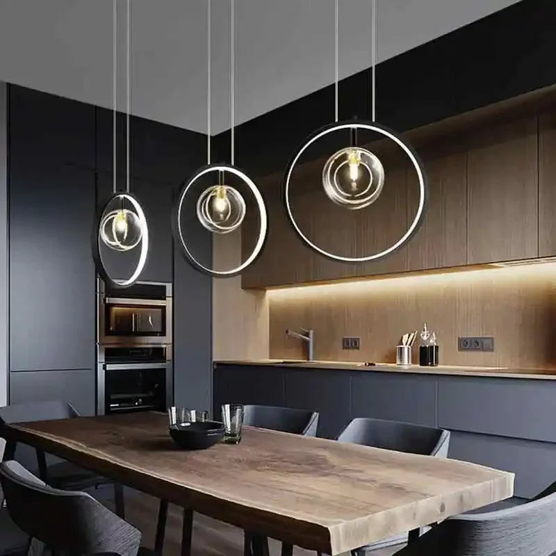 Modern design bubble glass pendant light for restaurant - view 3