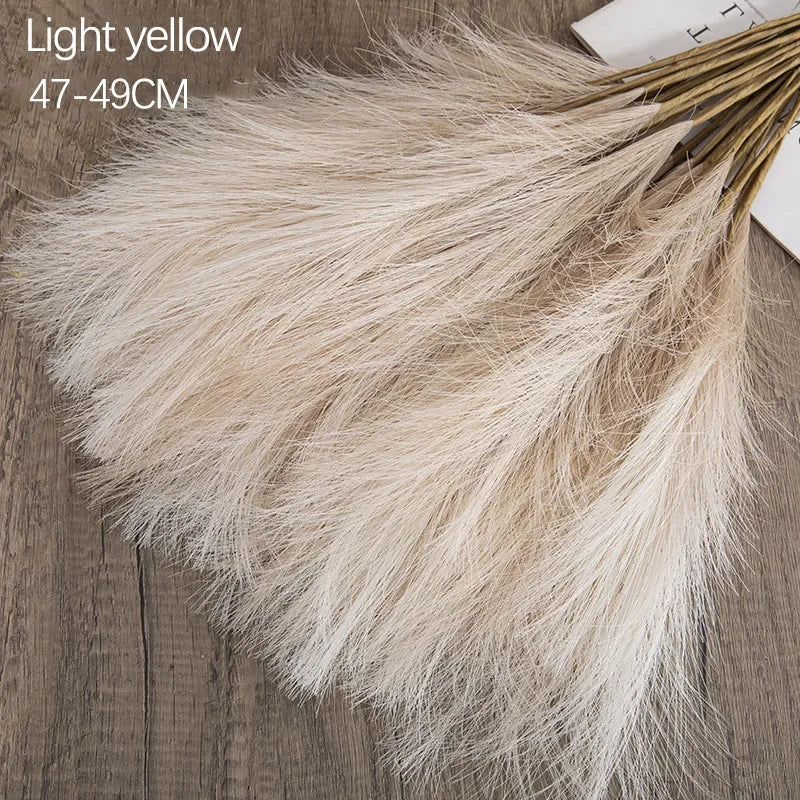 10 artificial flowers for bohemian decoration and wedding - Light Yellow / 10 Pieces