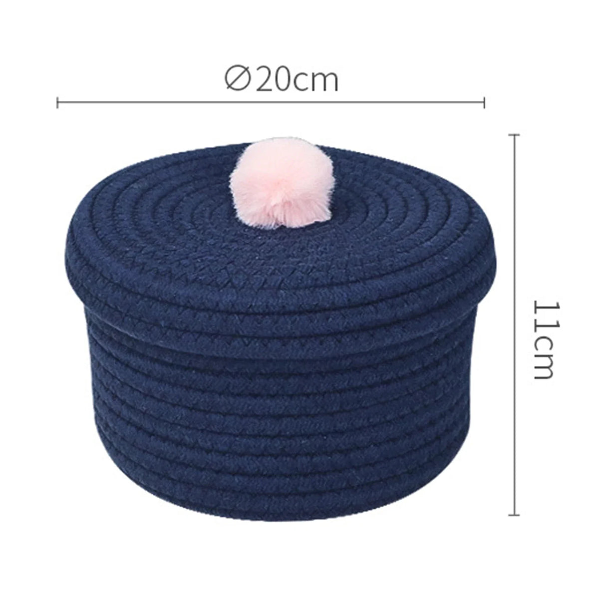 Hand Woven Cotton Basket for Decorative Storage - Deep Blue