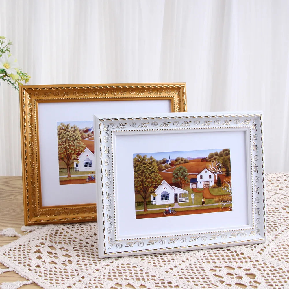 Baroque golden photo frame elegant and chic wall decoration - Gold / 10 x 15 cm
