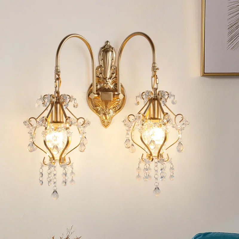 Nordic retro crystal wall sconce for interior decoration