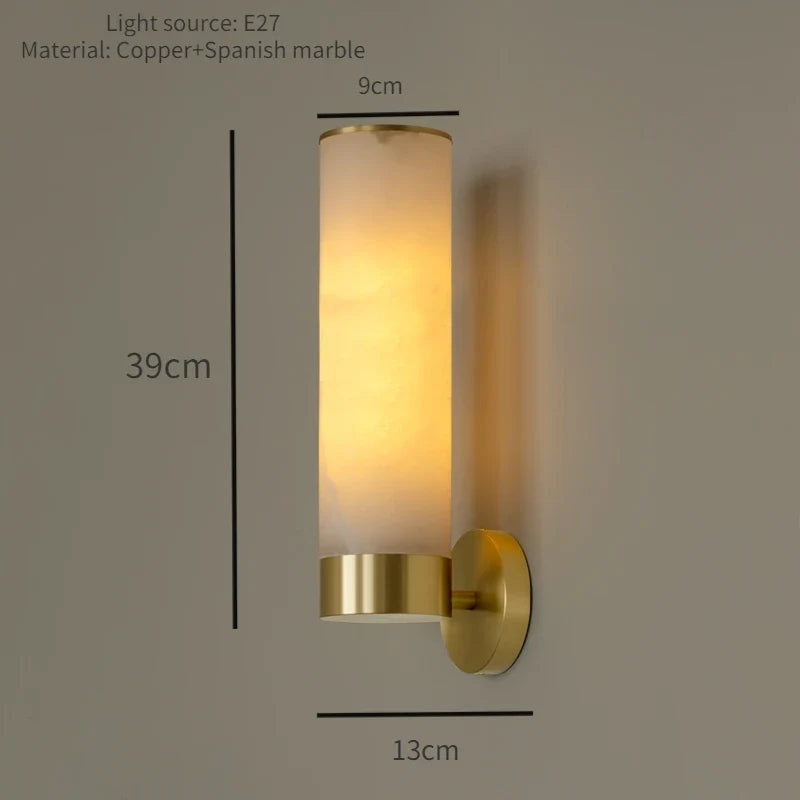 Modern minimalist led wall sconce in natural marble - Warm White (2700-3500K) / Gold-H 39cm