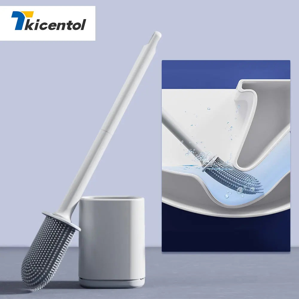 Flexible silicone cleaning brush with support