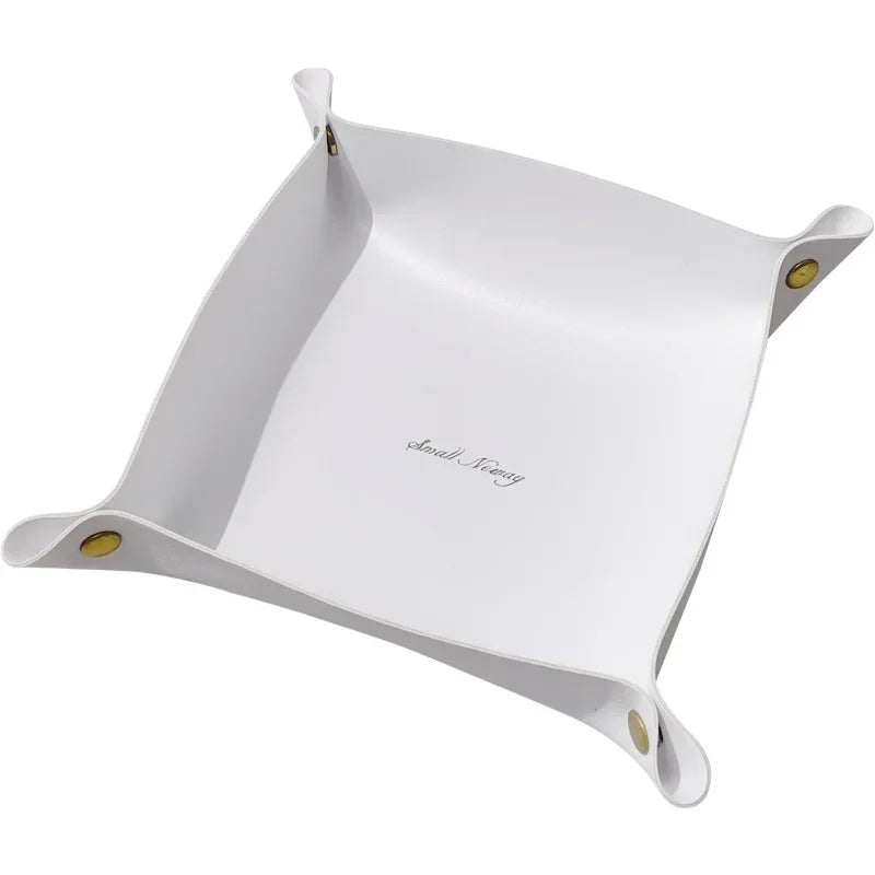 Nordic leather storage box for office and jewelry - White / 20 20 cm