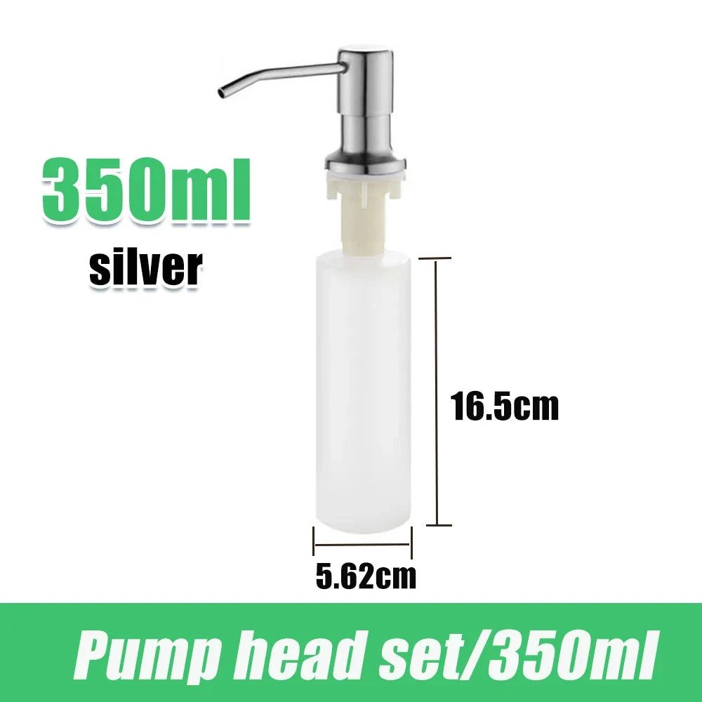 Tube dextension distributeur savon acier inoxydable pompe pression 350 500 ml - Set2-350ml-Silver