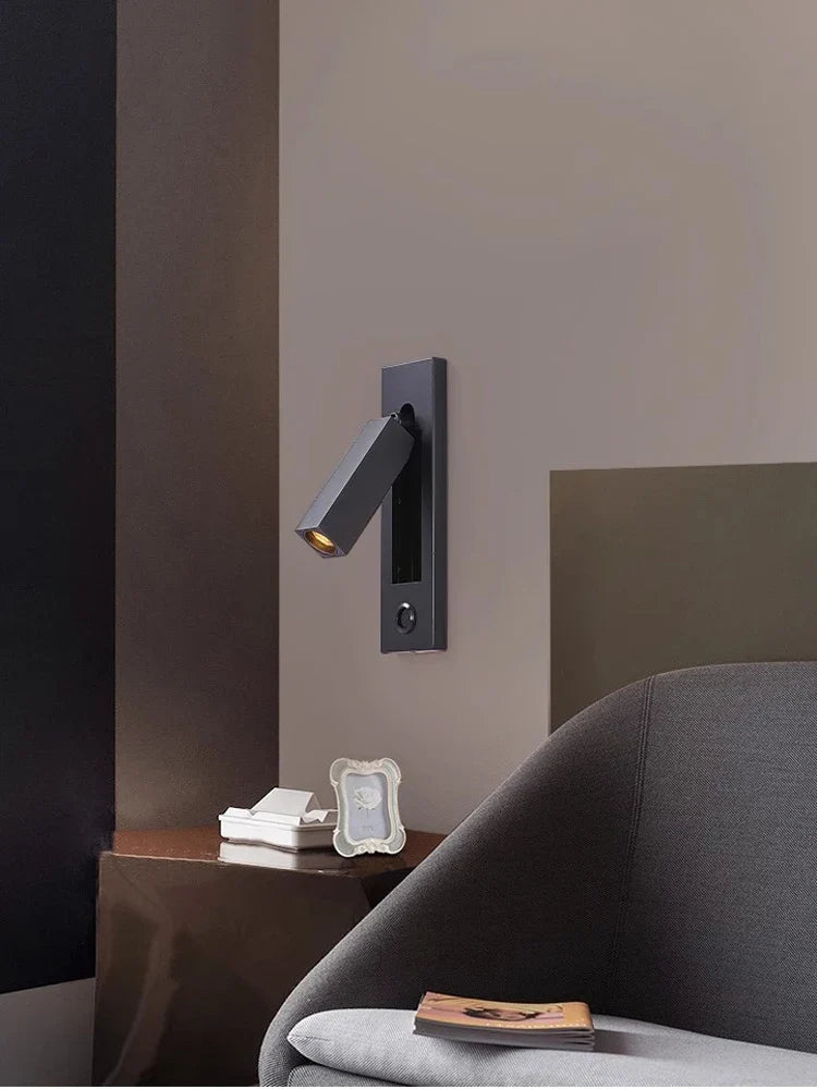 Corner-Fit Rotary LED Reading Wall Sconce, Shade Series 1-14 - view 2