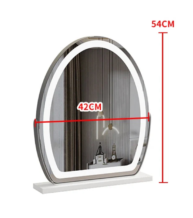 Lighted courtesy mirror with touch sensor and dimmable lighting - White (42x54cm)